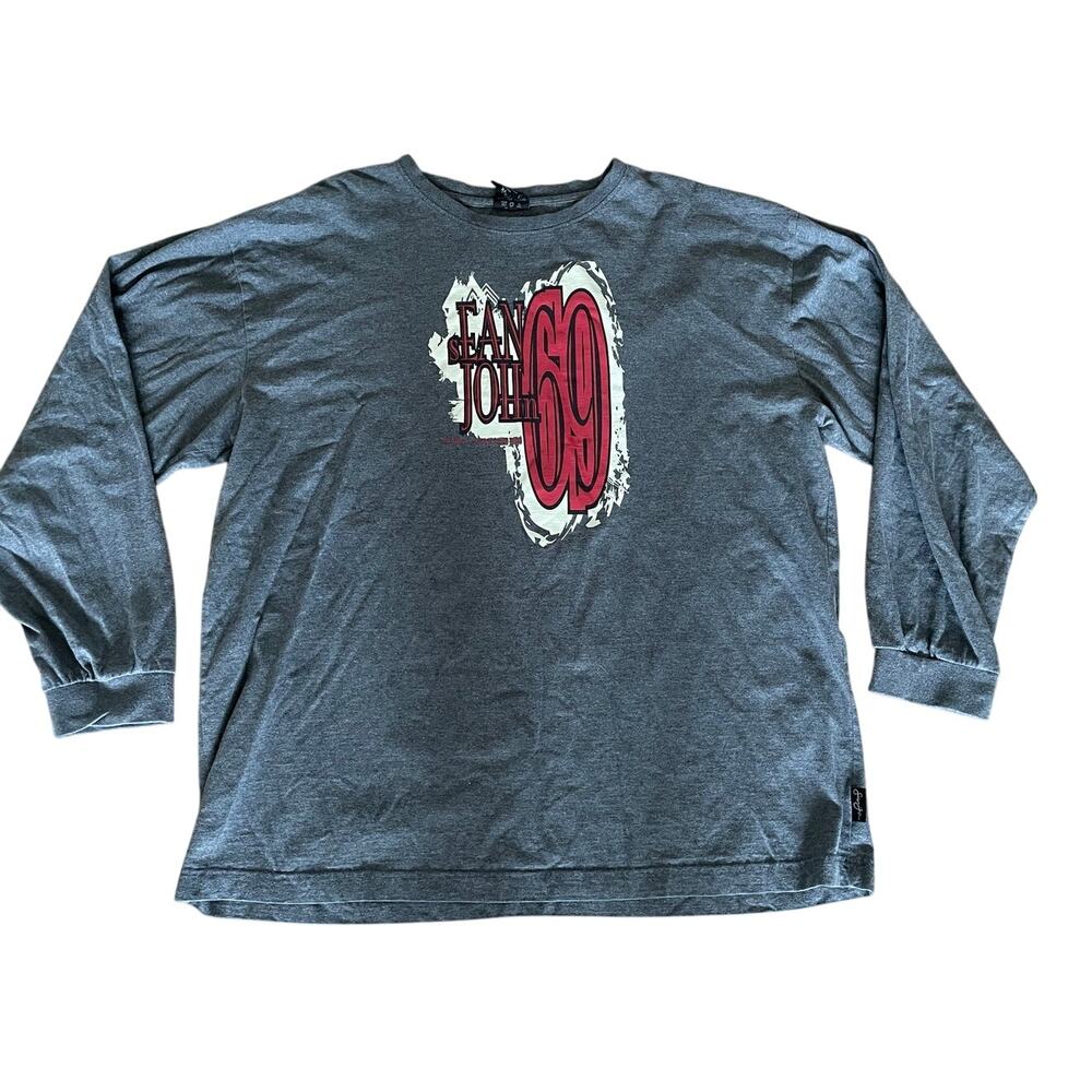 VTG Y2K Sean John 69 Long Sleeve T-Shirt Gray size XL